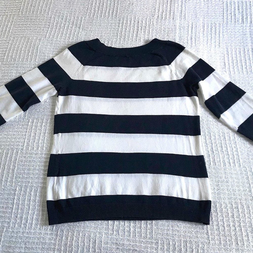 American Living Navy Blue & White Striped Sweater